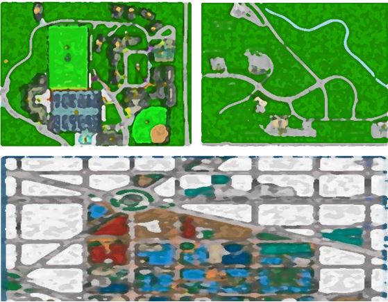 gw campus maps stylized stacked