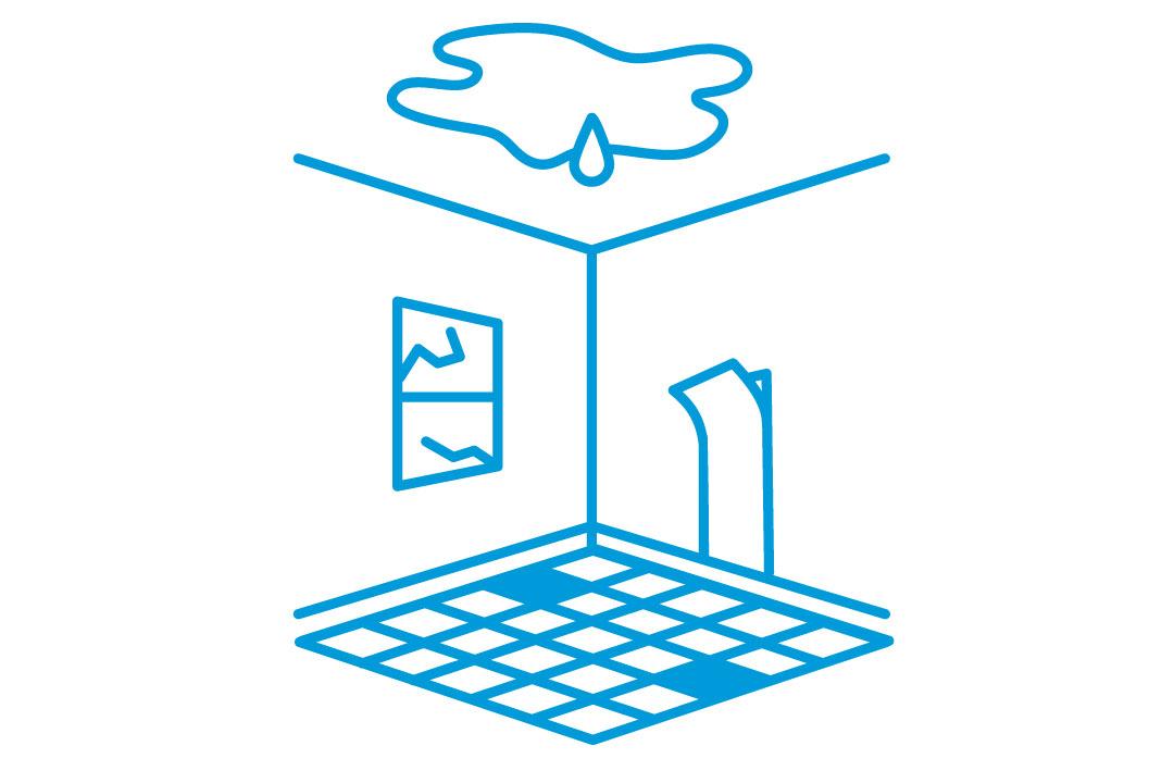illustration of water damage